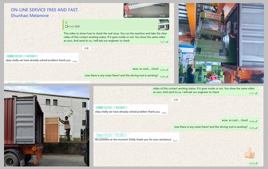 Shunhao فیکٹری میلمین ویئر مولڈنگ مشینیں اور پری ہیٹنگ مشینوں کی کھیپ