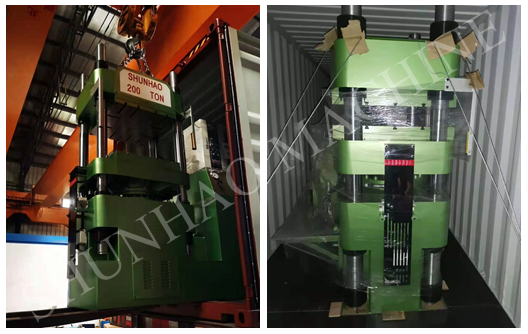 Shunhao Machine کی شپمنٹ: 200 ٹن میلامین کمپریشن مولڈنگ بنانے والی مشین